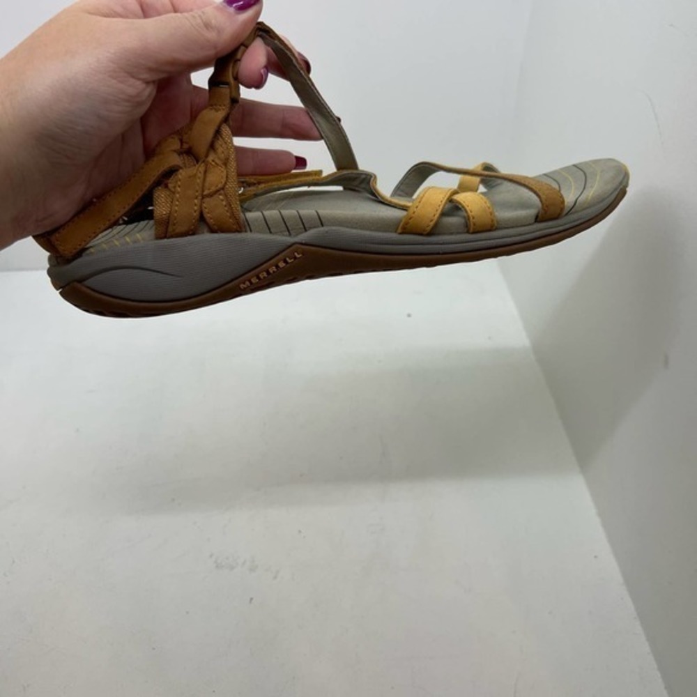 Merrell womens aster sport sandals ginger leather uppers cushion sole size 11 - Picture 5 of 11